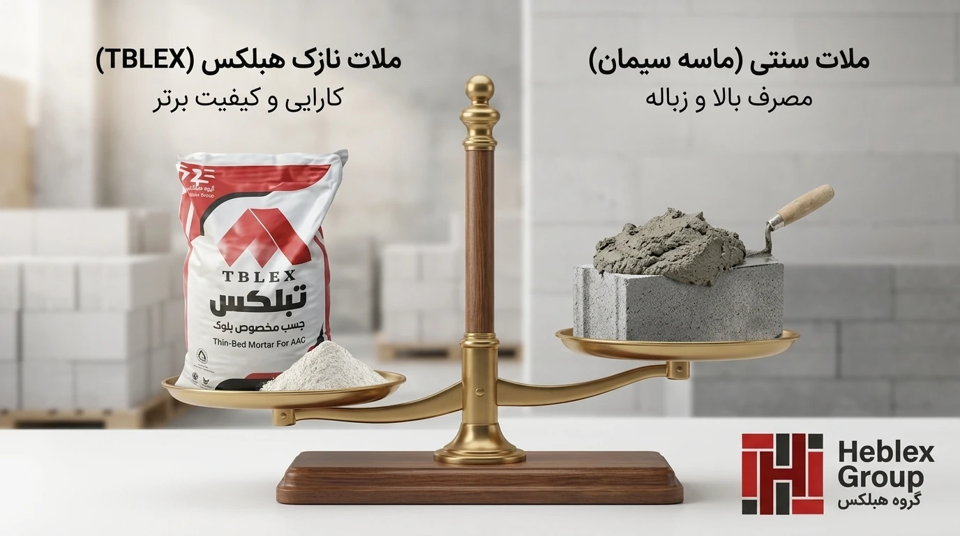 مقایسه چسب هبلکس و ملات سنتی